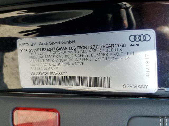 2019 AUDI RS5 WUABWCF51KA900711