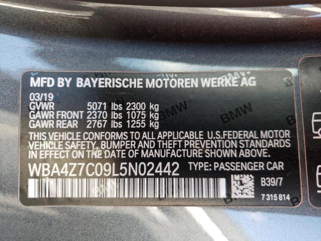 2020 BMW 440XI WBA4Z7C09L5N02442