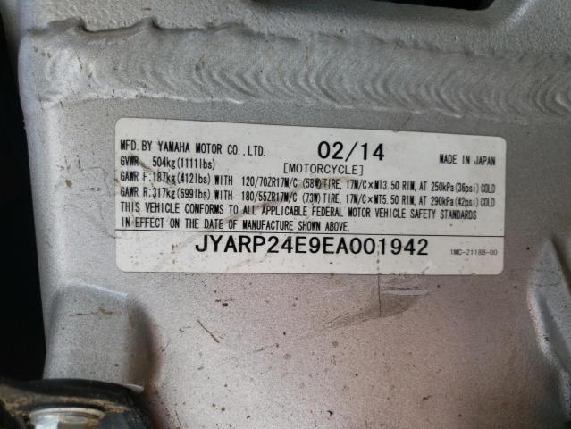 2014 YAMAHA FJR1300 A JYARP24E9EA001942