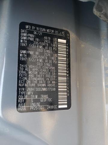 2021 NISSAN ROGUE PLAT JN8AT3DD2MW317599