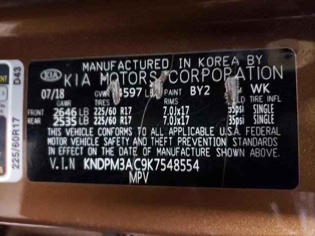 KNDPM3AC9K7548554 KIA Sportage Lx