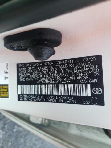 2020 TOYOTA PRIUS L - JTDKARFU5L3115099