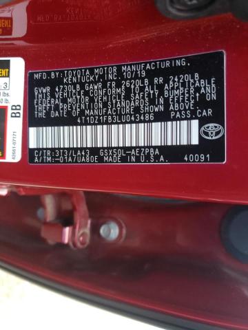 2020 TOYOTA AVALON LIM 4T1DZ1FB3LU043486