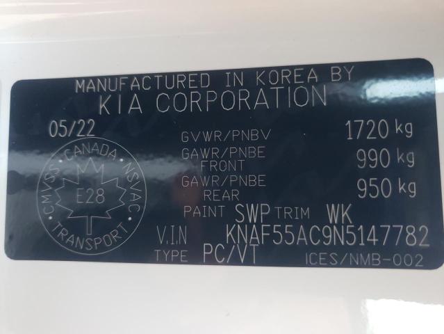 KNAF55AC9N5147782 KIA FORTE EX