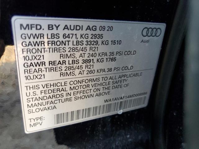2021 AUDI Q8 PREMIUM WA1AVAF14MD008896