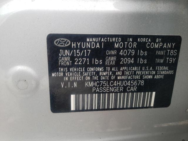 2017 HYUNDAI IONIQ SEL - KMHC75LC4HU045678