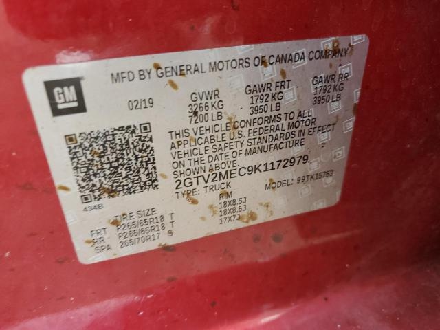 2019 GMC SIERRA LIM 2GTV2MEC9K1172979