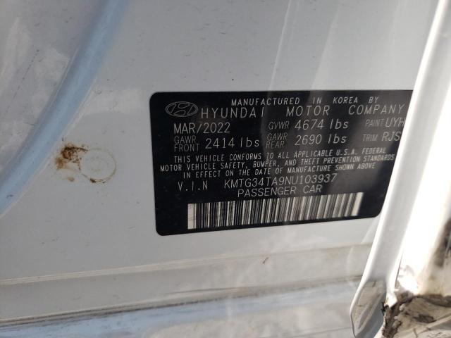 2022 GENESIS G70 BASE KMTG34TA9NU103937