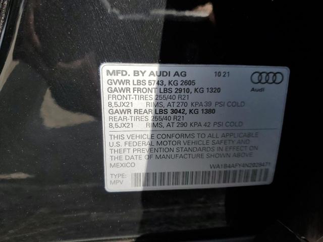 2022 AUDI SQ5 PREMIU WA1B4AFY4N2028471
