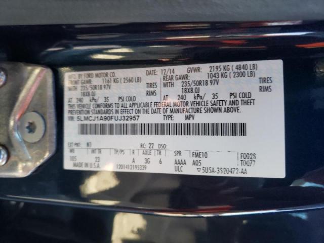 5LMCJ1A90FUJ32957 Lincoln MKZ