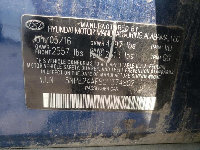 2016 HYUNDAI SONATA SE 5NPE24AF8GH374802