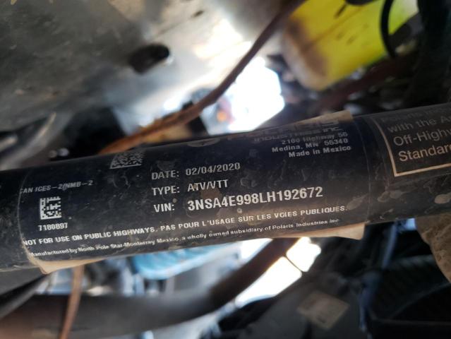 2020 POLARIS RZR S4 100 3NSA4E998LH192672