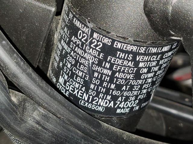 2022 KAWASAKI EX650 N - ML5EXEN12NDA74002