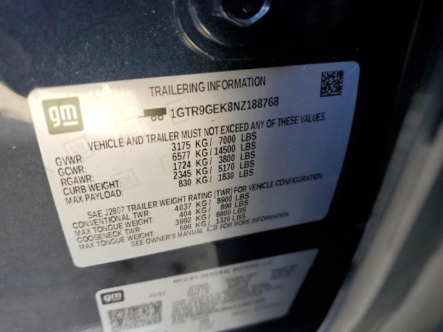 2022 GMC SIERRA LIM 1GTR9GEK8NZ188768
