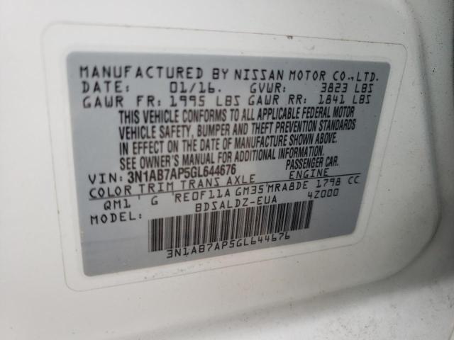 2016 NISSAN SENTRA S/S 3N1AB7AP5GL644676