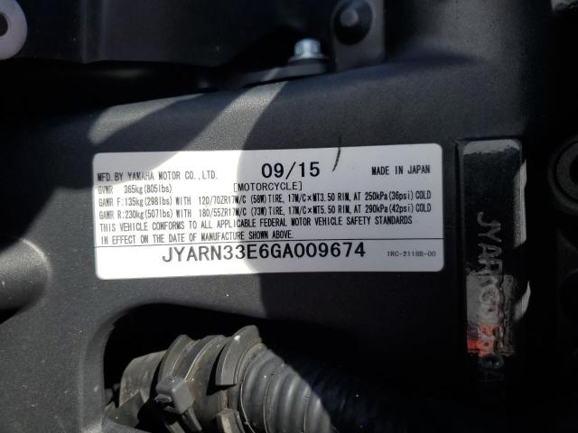 2016 YAMAHA FZ09 JYARN33E6GA009674