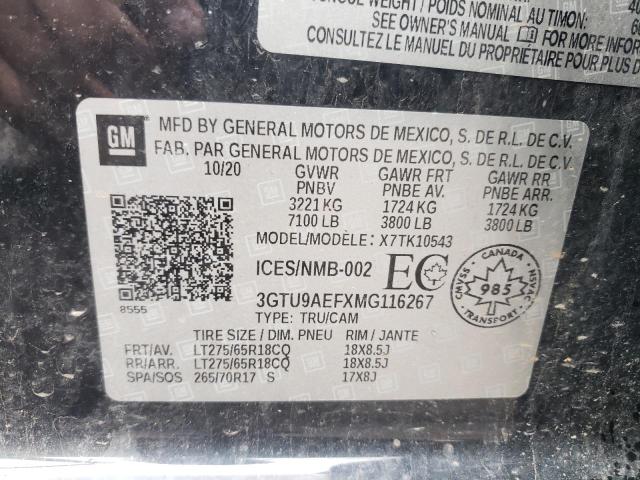 2021 GMC SIERRA K15 - 3GTU9AEFXMG116267