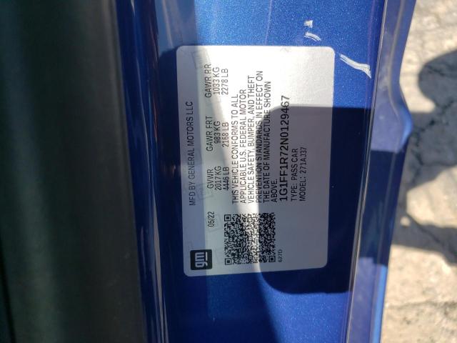 2022 CHEVROLET CAMARO LT1 1G1FF1R72N0129467