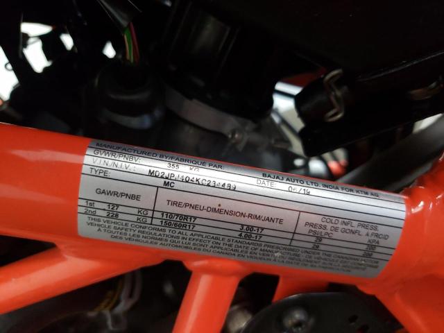 2019 KTM 390 DUKE MD2JPJ404KC234489