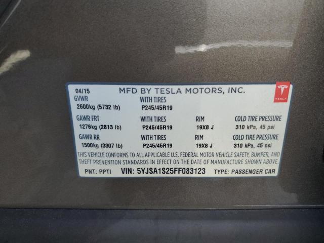 2015 TESLA MODEL S 70 5YJSA1S25FF083123