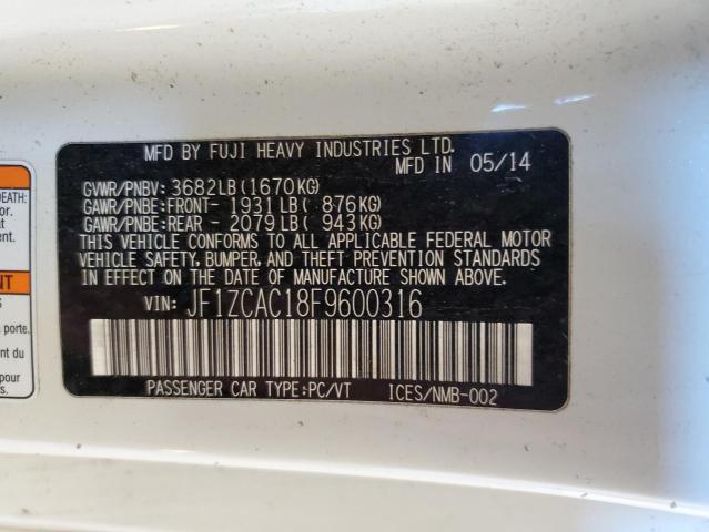 2015 SUBARU BRZ 2.0 LI - JF1ZCAC18F9600316