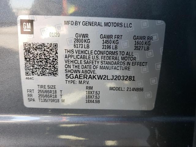 2020 BUICK ENCLAVE PR 5GAERAKW2LJ203281