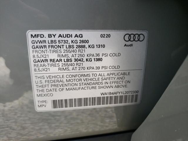 2020 AUDI SQ5 PREMIU WA1B4AFY1L2072330