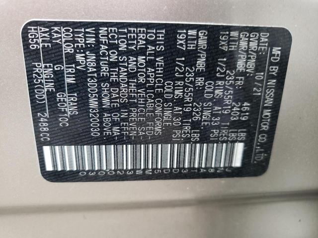 2021 NISSAN ROGUE PLAT JN8AT3DD5MW320030