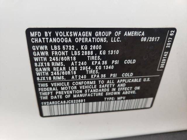 2018 VOLKSWAGEN ATLAS S 1V2AR2CA8JC522691