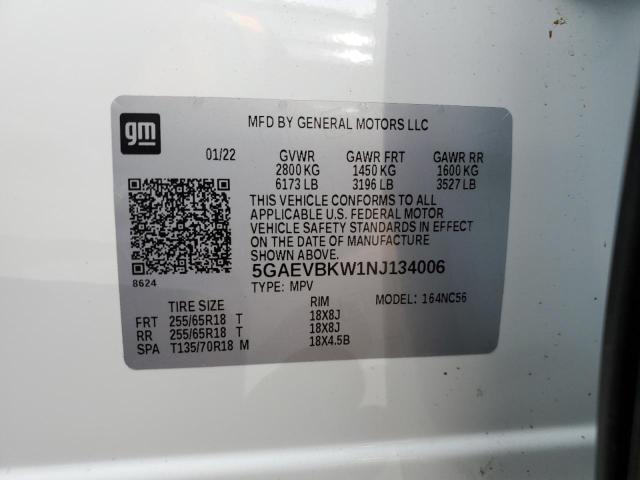 2022 BUICK ENCLAVE PR 5GAEVBKW1NJ134006