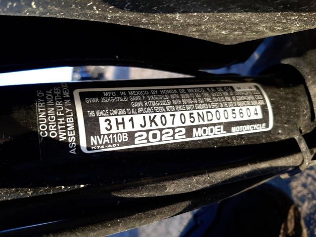 2022 HONDA NVA110 B 3H1JK0705ND005604