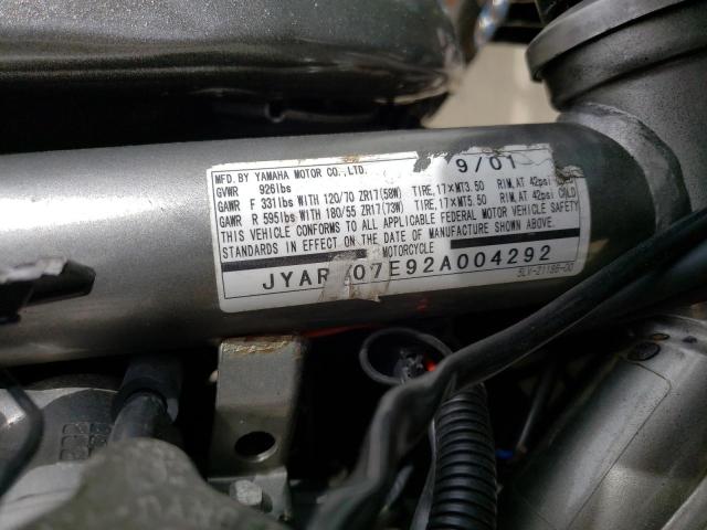 2002 YAMAHA FZS10 JYARN07E92A004292