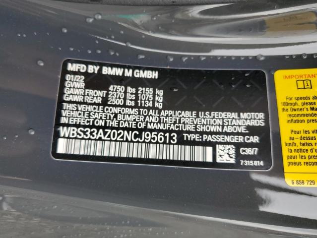 2022 BMW M4 COMPETI WBS33AZ02NCJ95613