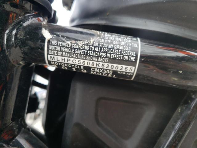 2019 HONDA CMX500 MLHPC5608K5200265