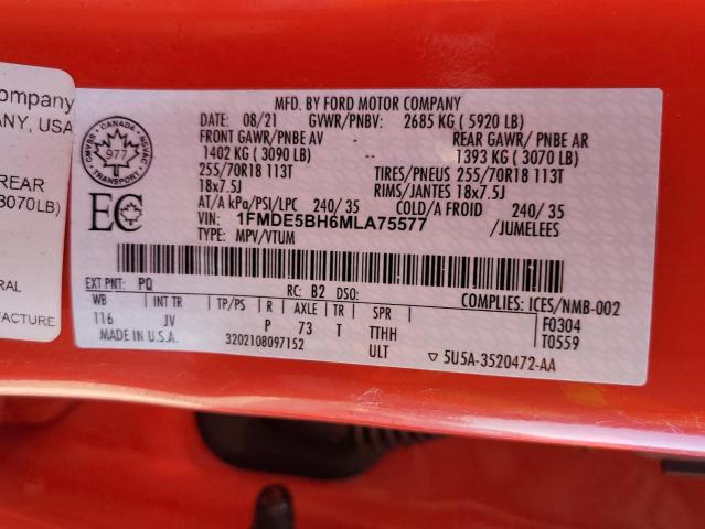 2021 FORD BRONCO BAS 1FMDE5BH6MLA75577