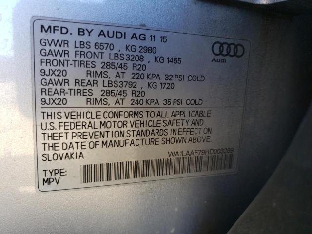 WA1LAAF79HD003269 2017 AUDI Q7, photo no. 10