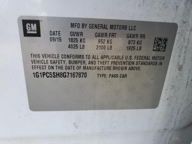 2016 CHEVROLET CRUZ 1G1PC5SH8G7167870