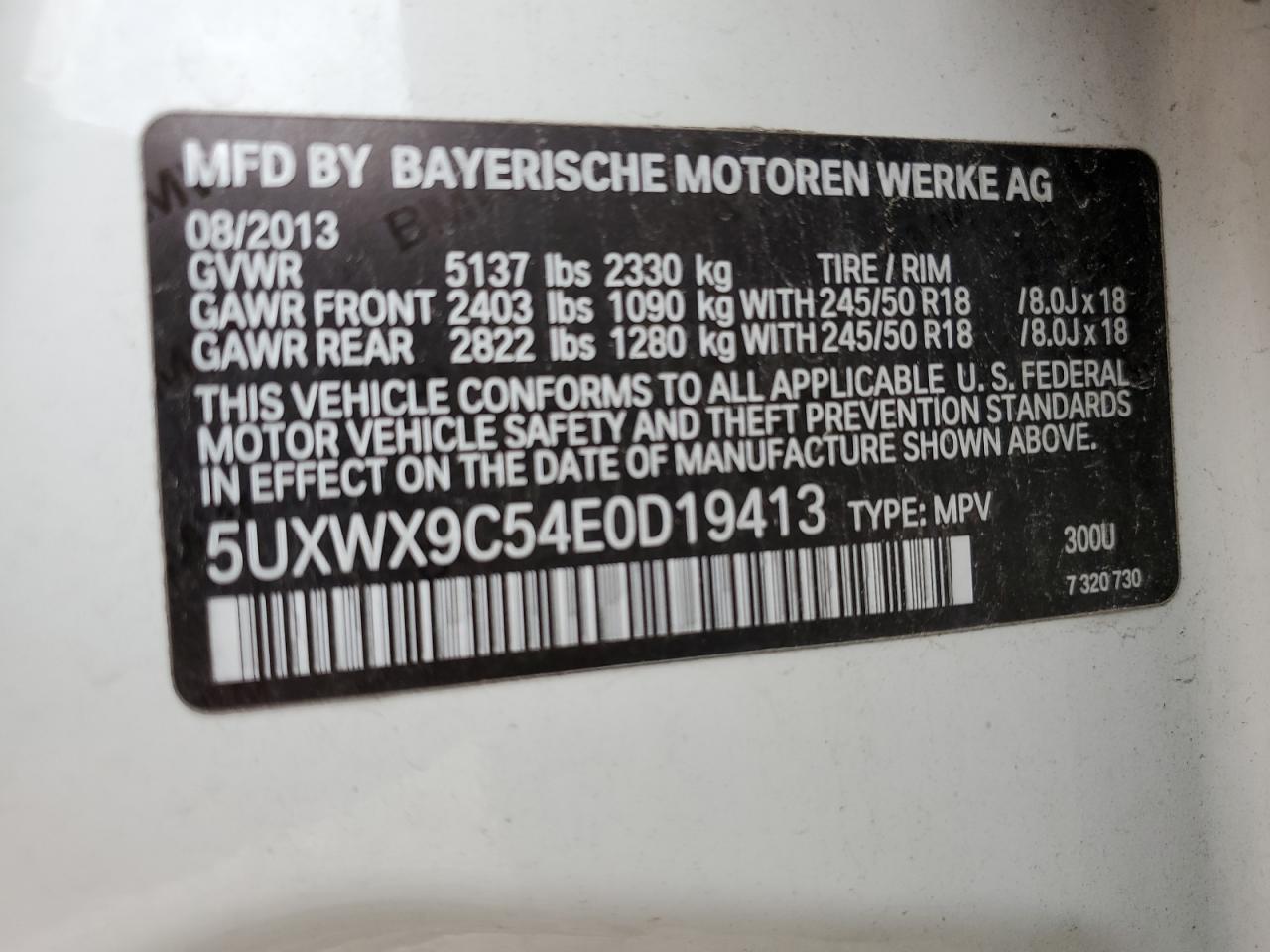  BMW X3 XDRIVE2 2014 Білий
