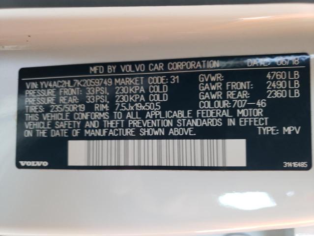 2019 VOLVO XC40 T4 IN YV4AC2HL7K2059749