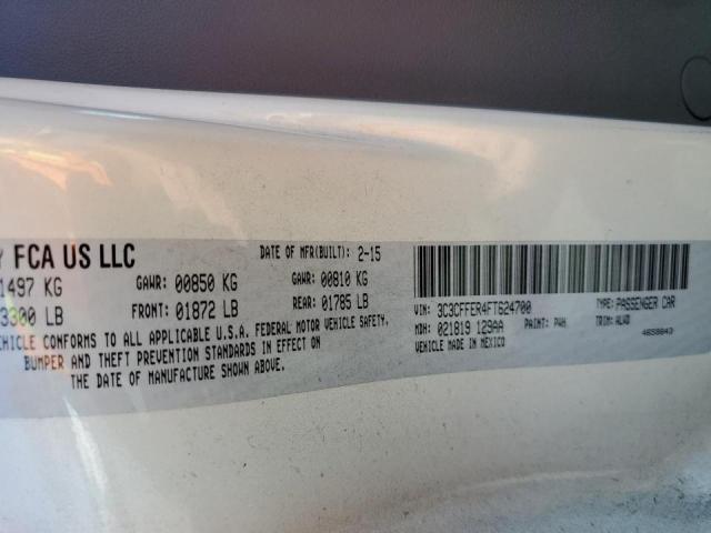 2015 FIAT 500 LOUNGE 3C3CFFER4FT624700