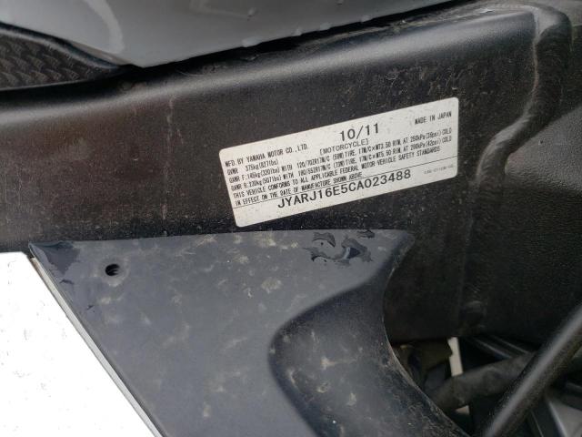 2012 YAMAHA YZFR6L JYARJ16E5CA023488