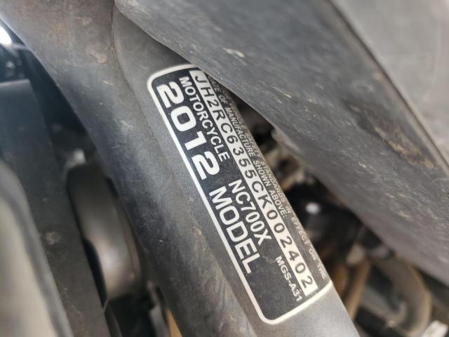 2012 HONDA NC700X JH2RC6355CK002402