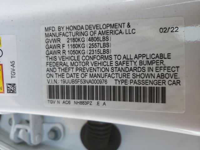 19UUB5F53NA000976 Acura Tlx Tech A