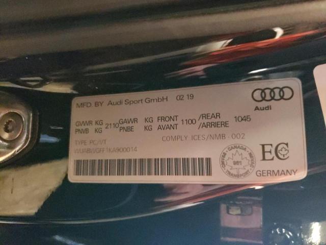 2019 AUDI RS3 WUABWGFF1KA900014