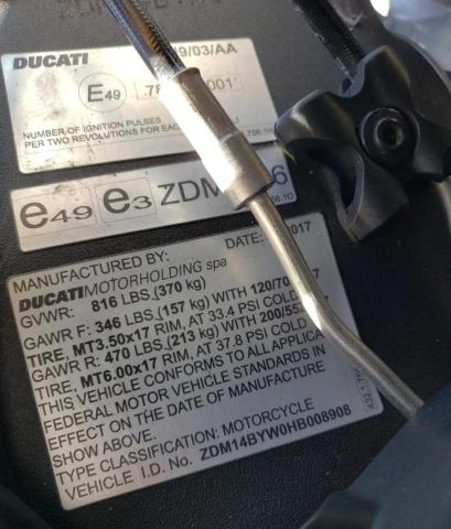 2017 DUCATI SUPERBIKE ZDM14BYW0HB008908