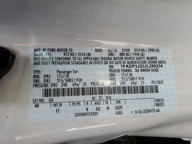 2018 FORD FOCUS TITA - 1FADP3J23JL289234