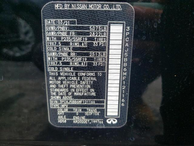 2021 INFINITI QX50 LUXE 3PCAJ5BB6MF121166