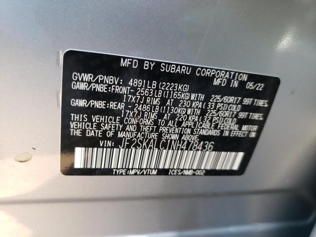 2022 SUBARU FORESTER W JF2SKALC1NH478436