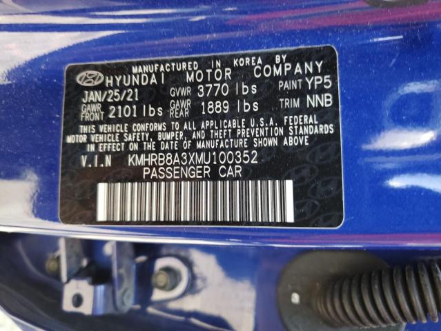 2021 HYUNDAI VENUE KMHRB8A3XMU100352