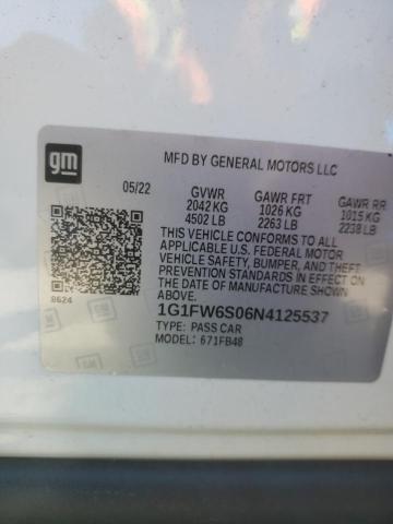 2022 CHEVROLET BOLT EV 1L 1G1FW6S06N4125537